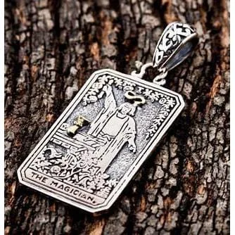 The Magician Tarot Card Sterling Silver Pendant