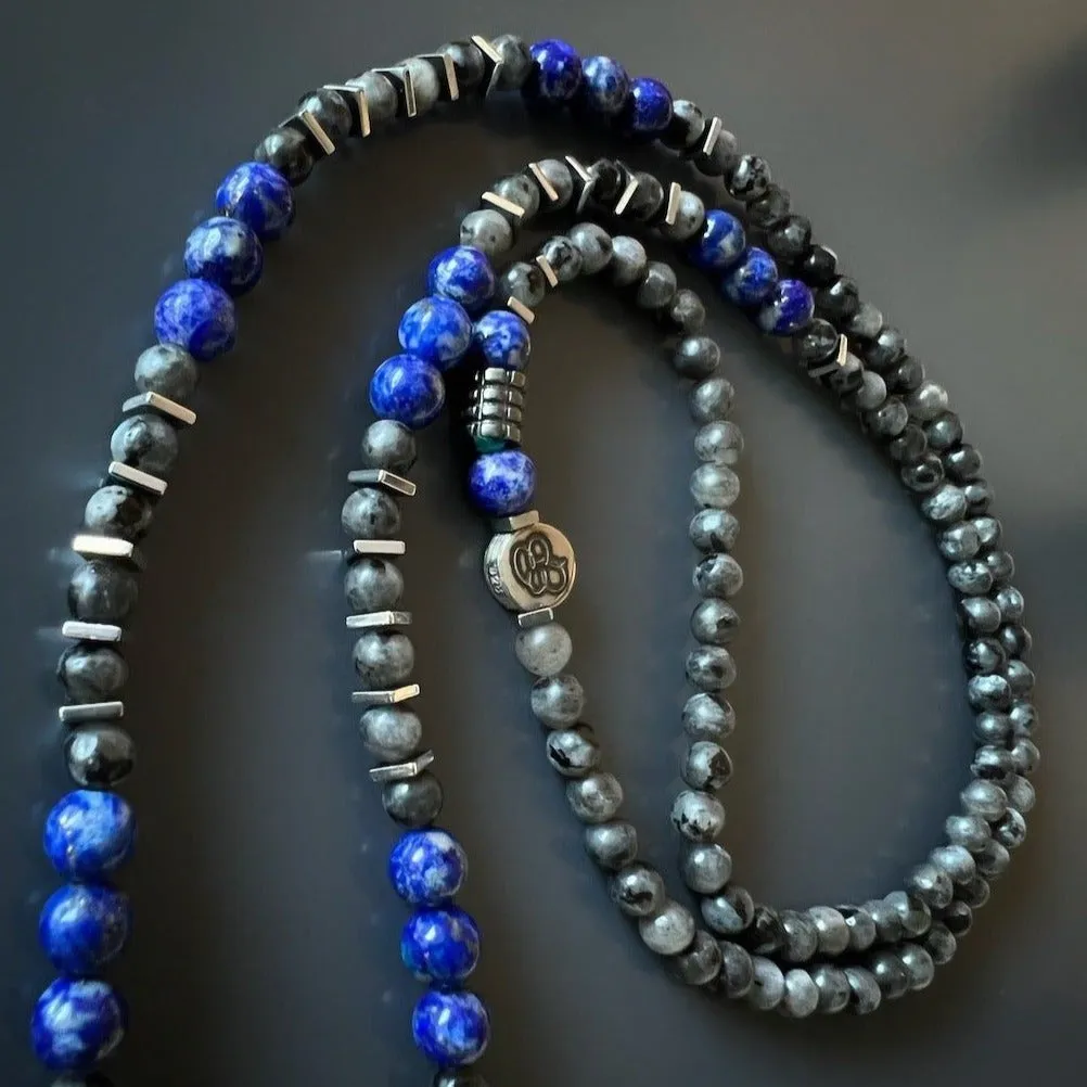 Unique Silver Skull Beaded Necklace