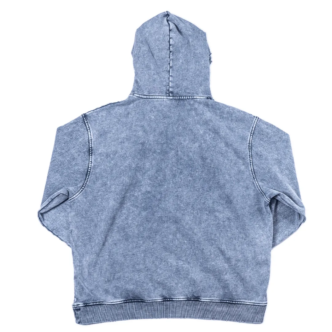 Universe 7 Oversized Heavy Weight Acid Wash Hoodie - Grey