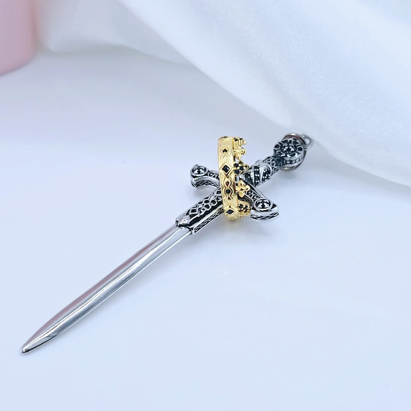 Vintage Punk Sword & Crown Charm