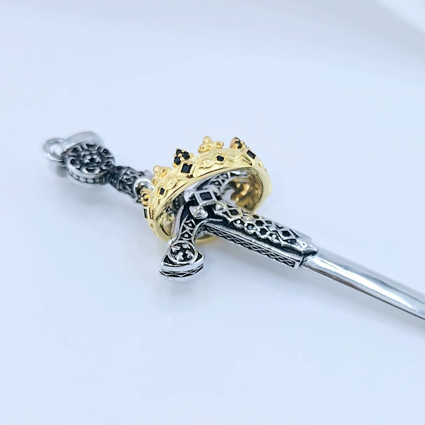 Vintage Punk Sword & Crown Charm