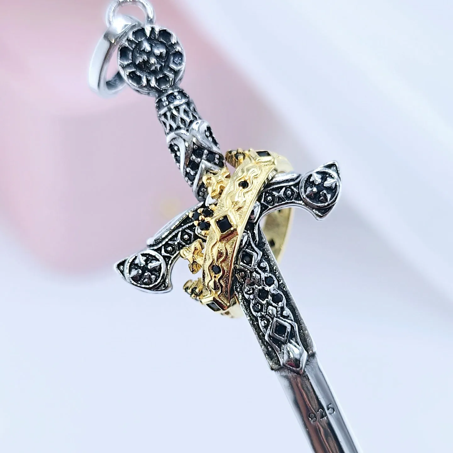 Vintage Punk Sword & Crown Charm
