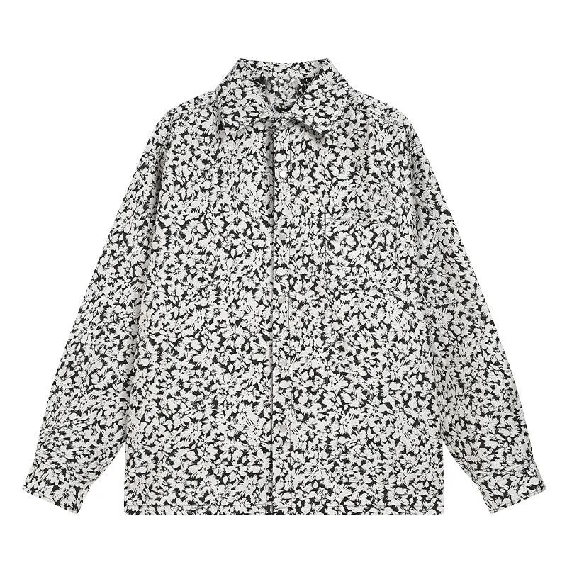 Vintage Shirts Long Sleeve Polo Neck Fashion Casual Loose Autumn Button High Street Tops Gothic