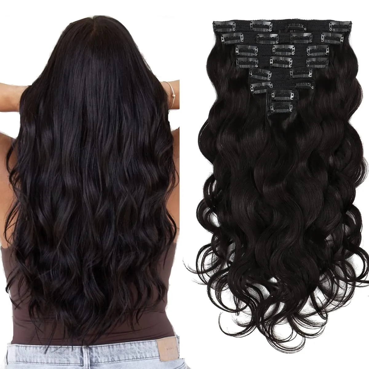 VIP Clip Extensions/ Body Wave  18"  140 grams - ClipeX System