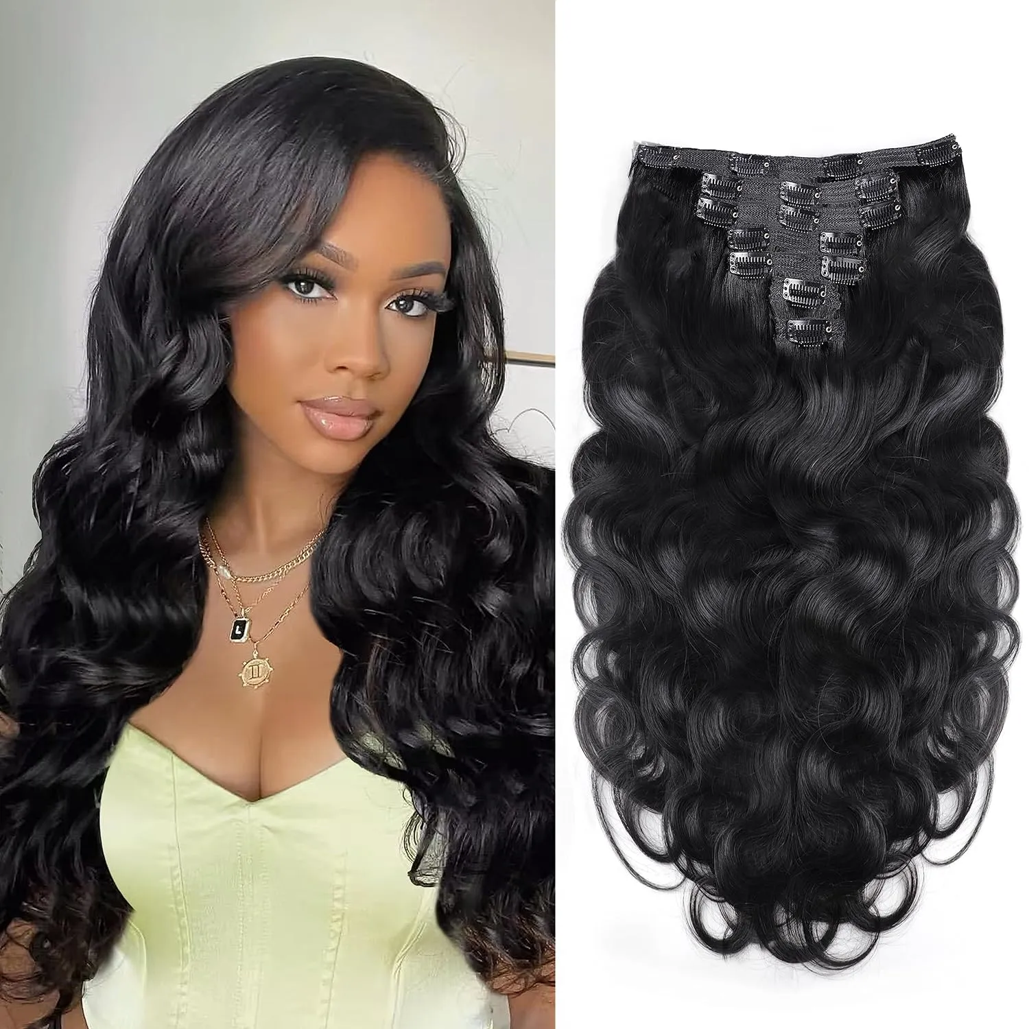 VIP Clip Extensions/ Body Wave  18"  140 grams - ClipeX System