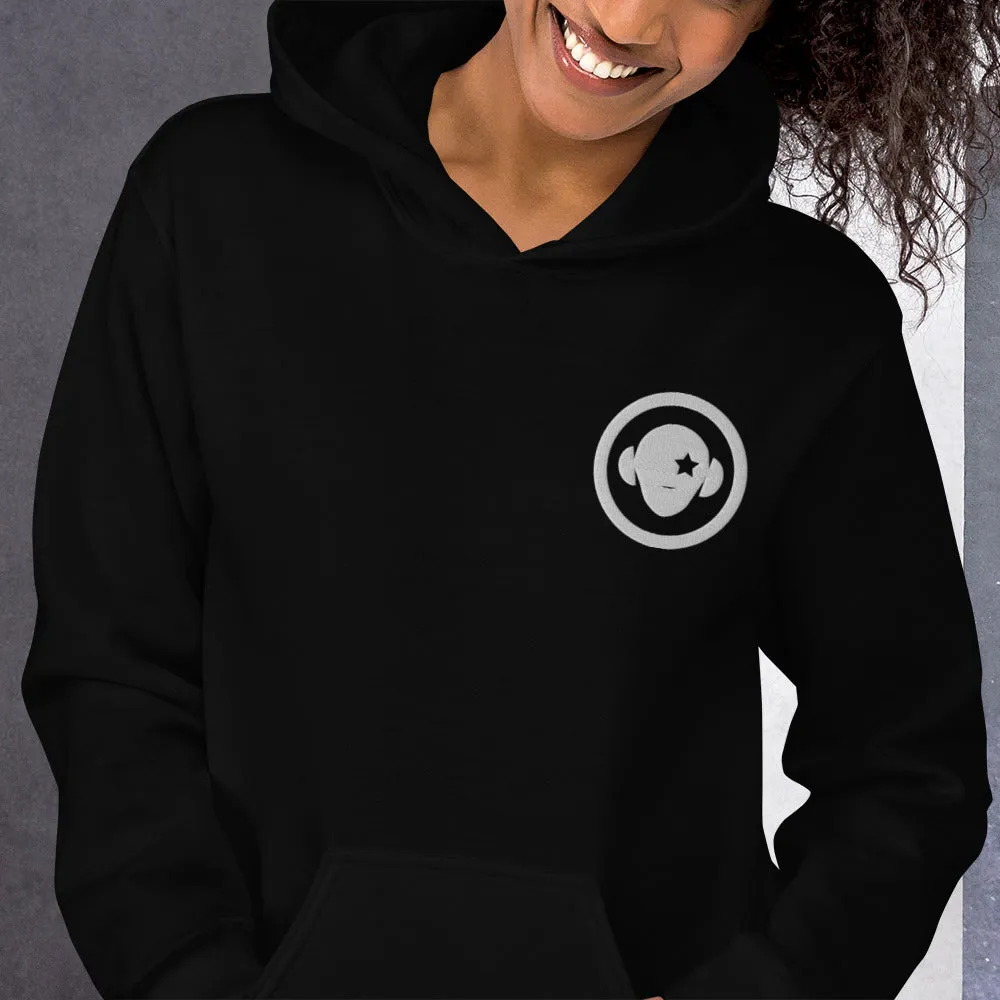 Warm and cozy cotton blend, double stitched women's hoodie with circle logo