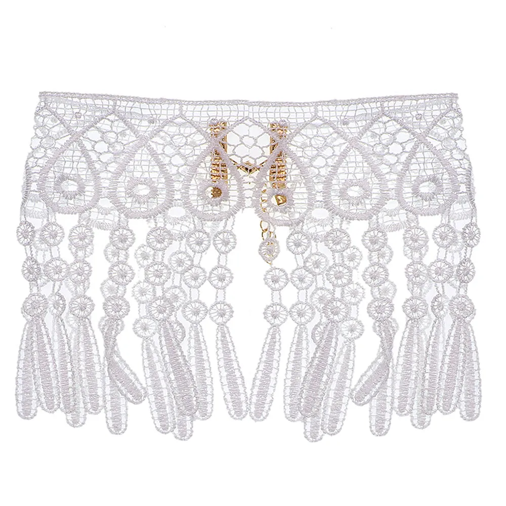 White Fringe Lace Choker Necklace
