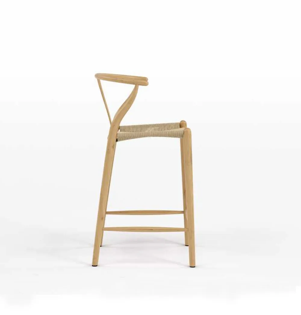 Wishbone CH24 Y Chair Counter Stool - Ash & Natural Cord - Reproduction
