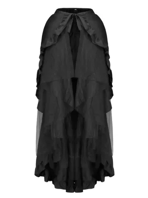Women Long Tulle Tutu Bustle Skirt Wrap Cape
