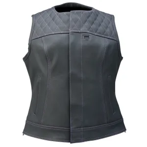 Z1R Women's Werk Leather Motorcycle Riding Vest