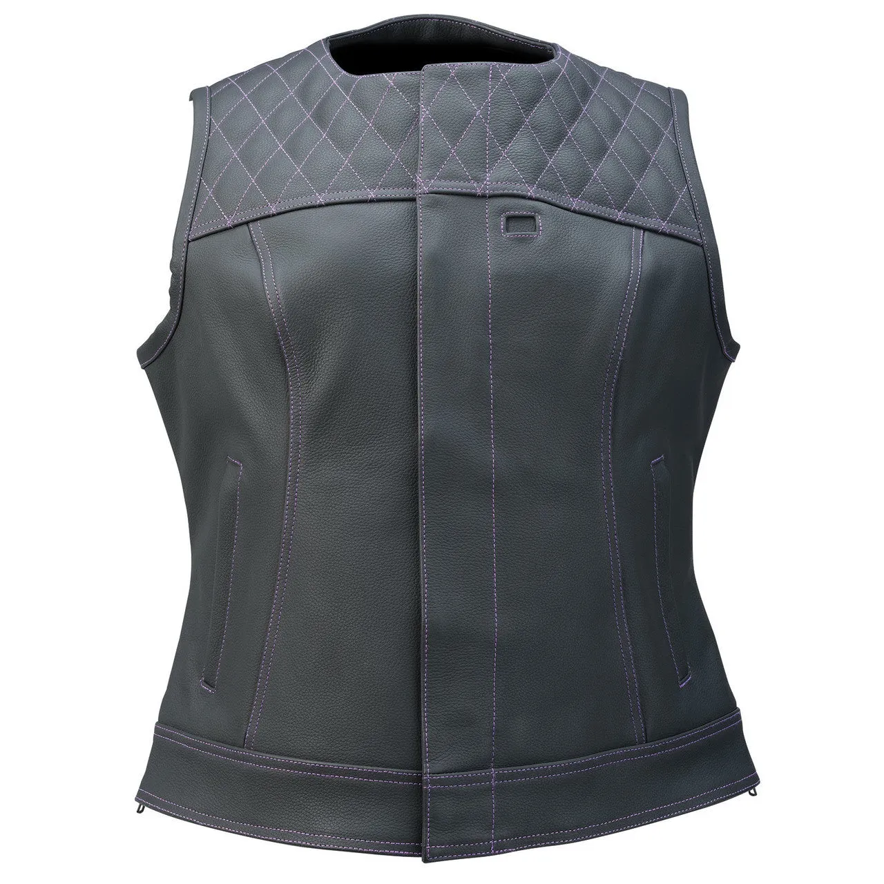 Z1R Women's Werk Leather Motorcycle Riding Vest